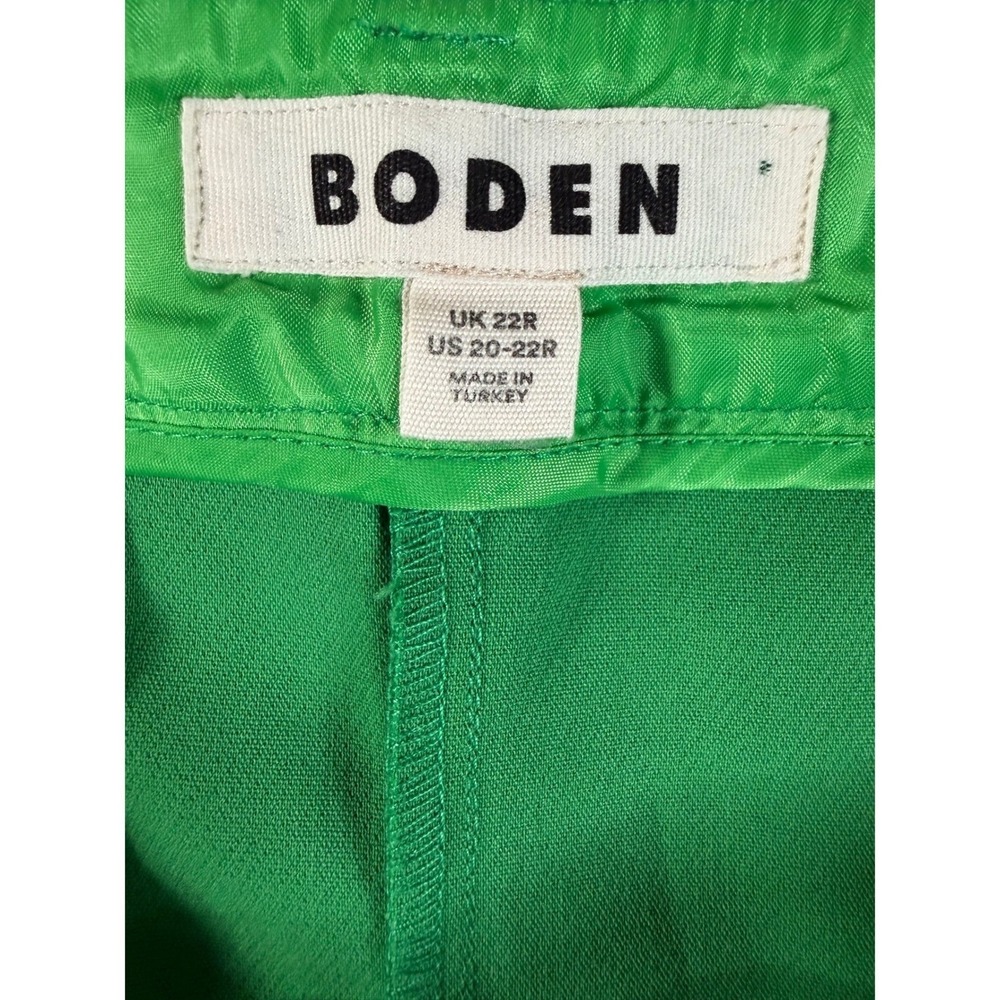 Boden Wide Leg Pants Women 20-22R Green Solid Relaxed Modern Classic Elegant - Picture 5 of 12